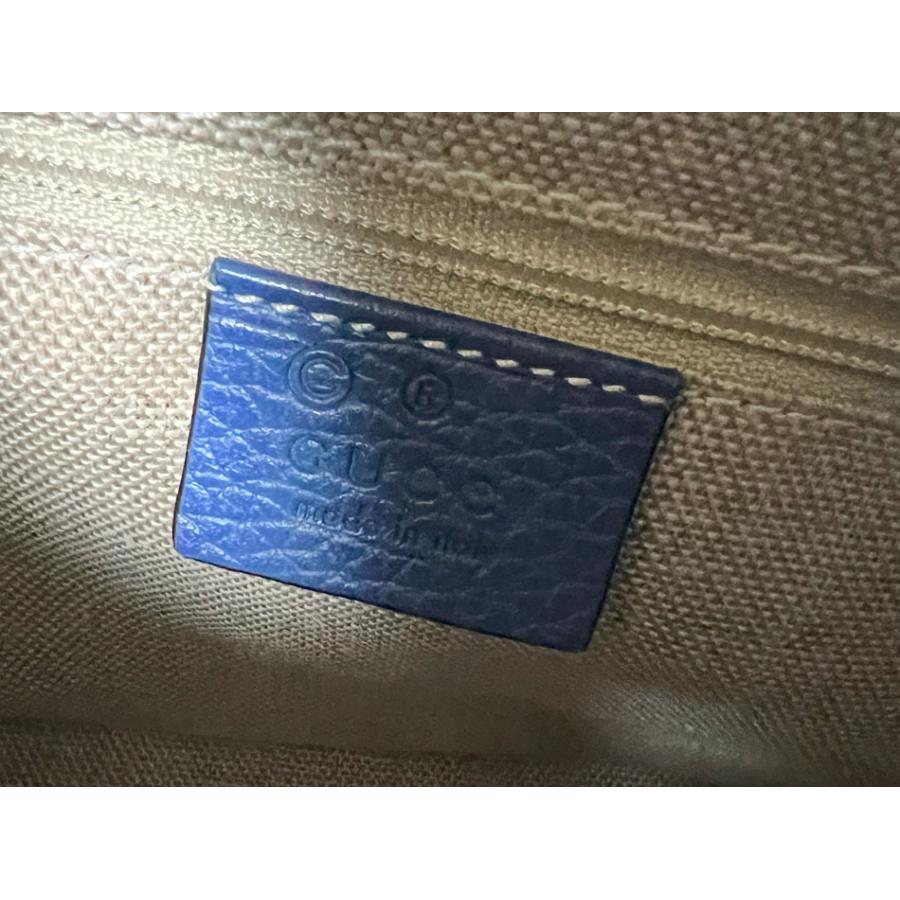 GUCCI グッチ インターロッキングG ショルダーバッグ ハンドバッグ ブルー レザー 510302 美品 GGキャンバス GUCCI グッチ インターロッキングG ショルダーバッグ