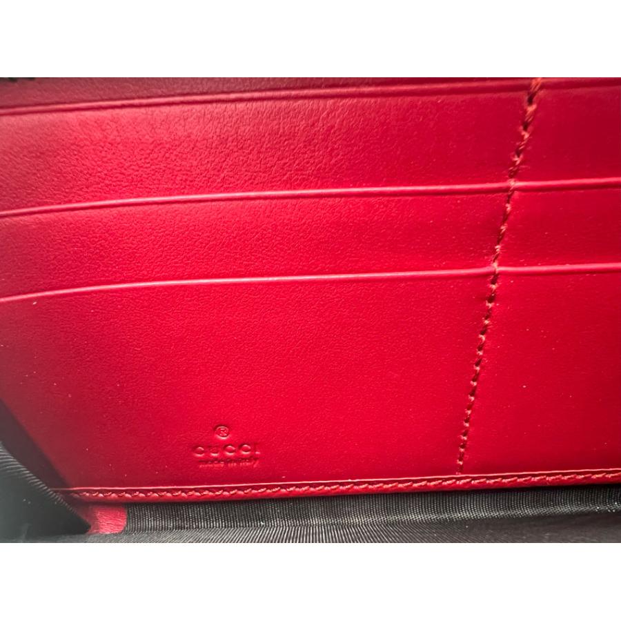 グッチ GGマーモント ラウンドファスナー長財布 レザーレッド 443123 GUCCI（グッチ） GGマーモント ラウンドファスナー 長財布 レザー