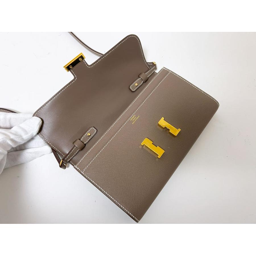HERMES エルメス コンスタンストゥーゴー ロングウォレット 長財布 ショルダーポーチ エプソン エトープ グレー ゴールド金具 W刻印 | Constance | 05