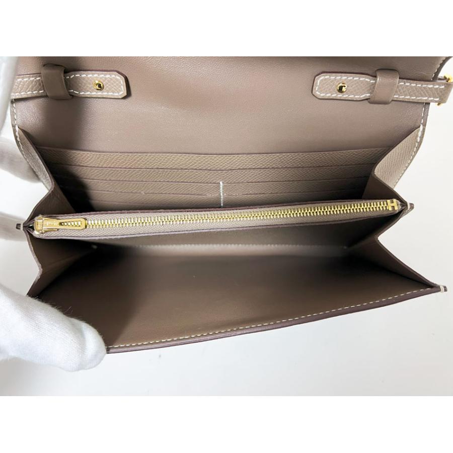 HERMES エルメス コンスタンストゥーゴー ロングウォレット 長財布 ショルダーポーチ エプソン エトープ グレー ゴールド金具 W刻印 | Constance | 06