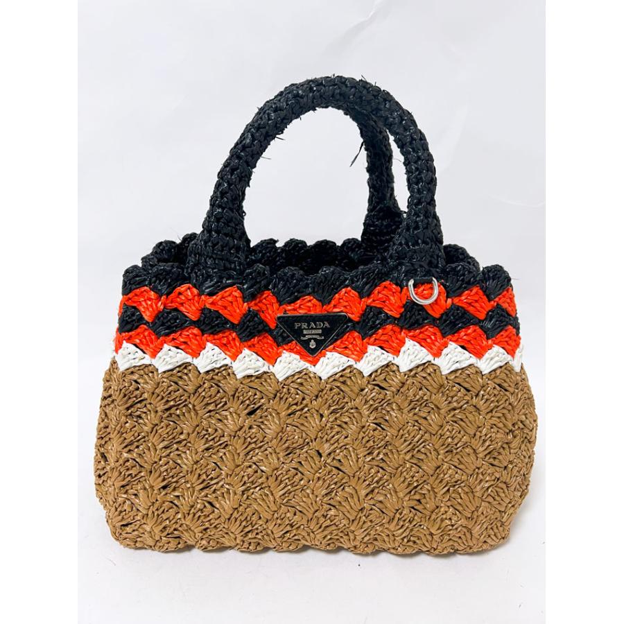 PRADA（プラダ） カナパ トートバッグ ショルダーバッグ RAFIA CROCHET