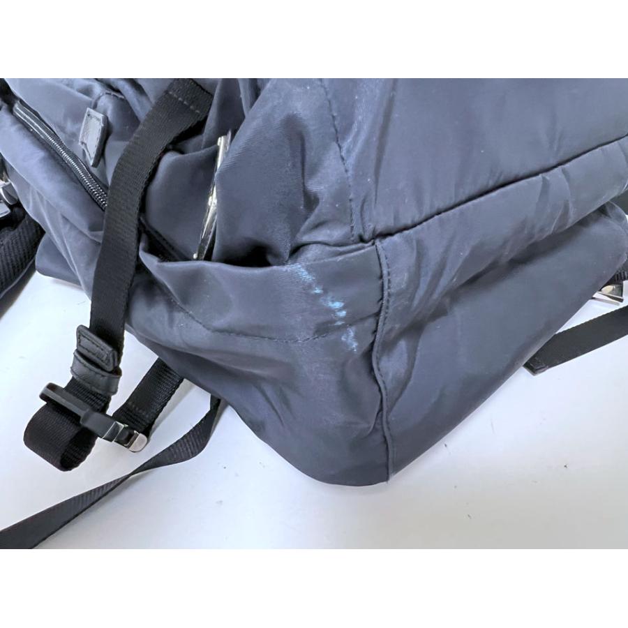 【良品】PRADA プラダ　リュック　バックパック　ナイロン　旅行　ネイビー プラダ バッグ PRADA リュックサック メンズ ブランド リュック バック