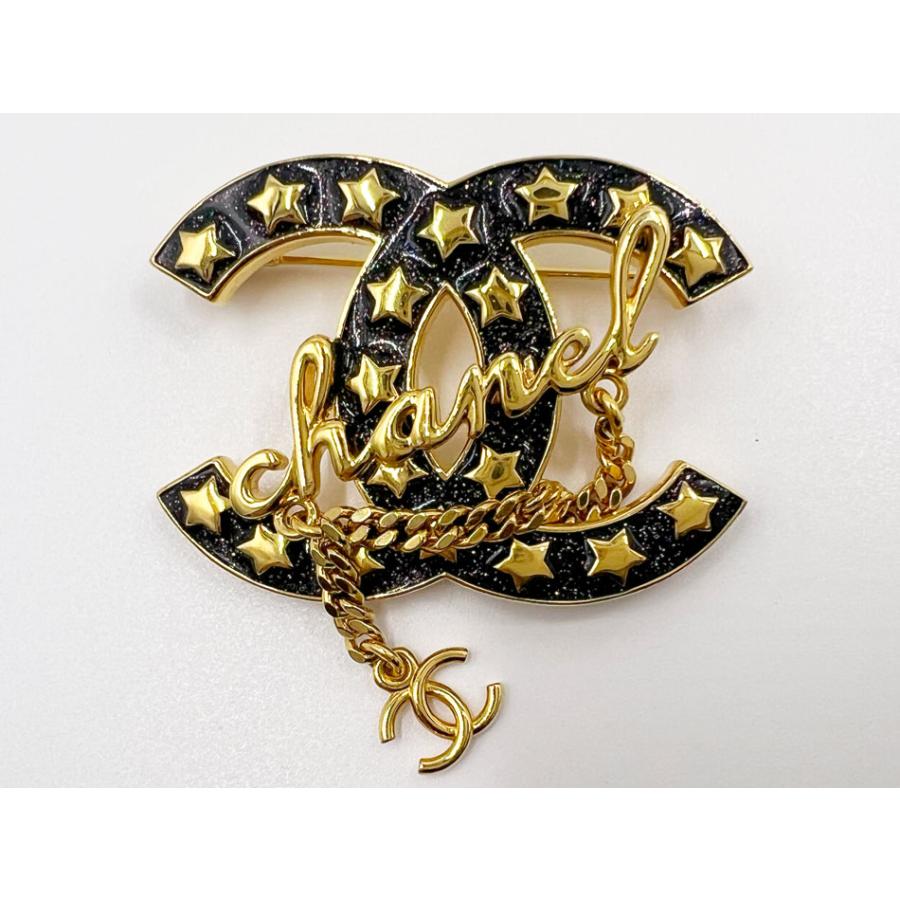 CHANEL（シャネル） ブローチ ピン CCマーク スター ラメ ゴールド金具 
