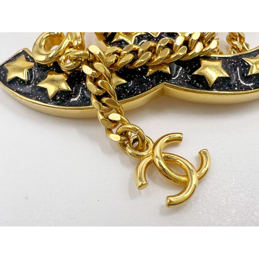 CHANEL シャネル ブローチ ピン CCマーク スター ラメ ゴールド金具 I24C 超美品_2