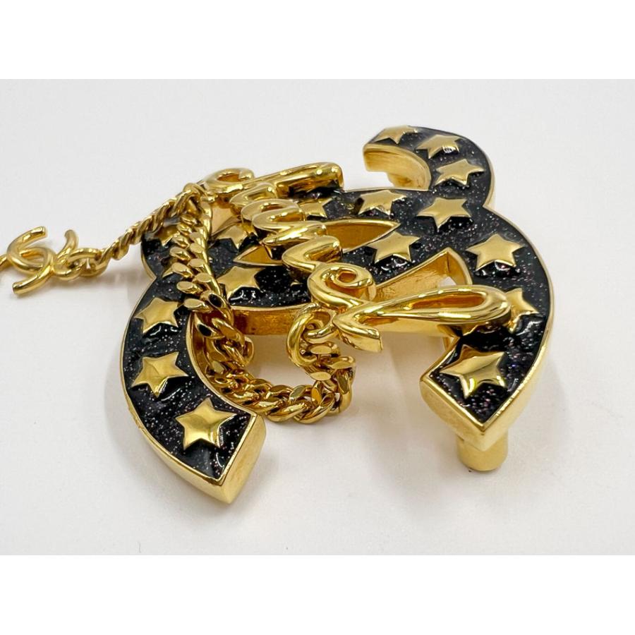 CHANEL シャネル ブローチ ピン CCマーク スター ラメ ゴールド金具 I24C 超美品_3