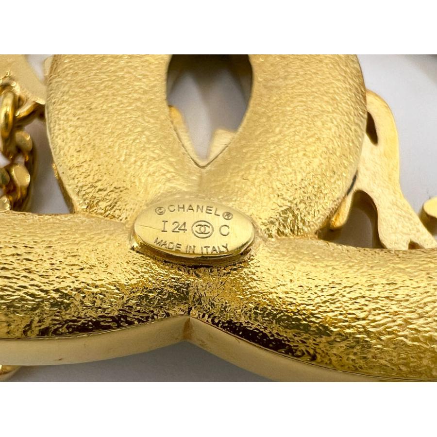 CHANEL シャネル ブローチ ピン CCマーク スター ラメ ゴールド金具 I24C 超美品_8