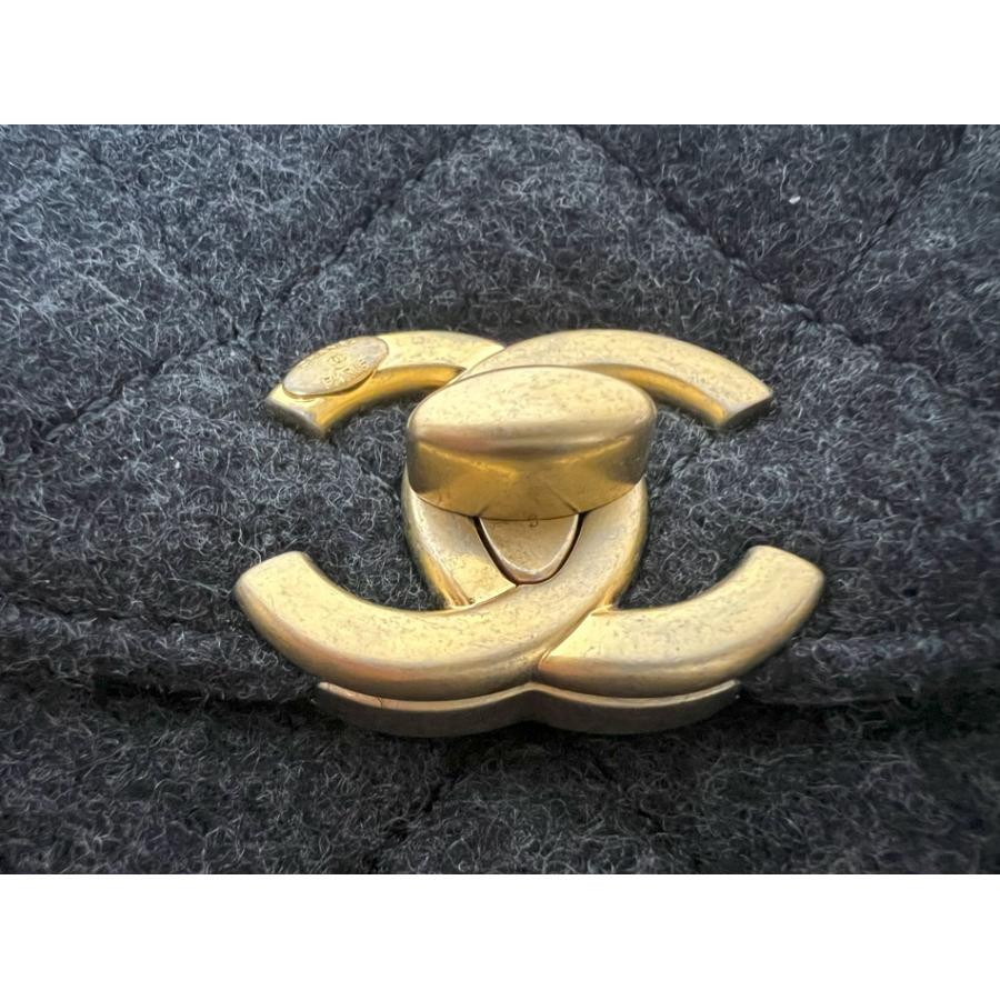 CHANEL シャネル 2023/2024秋冬 マトラッセ チェーンショルダーバッグ フェルト グレー ゴールド金具 AS4397 B14558 NJ570 超美品 マトラッセ CHANEL シャネル 2023/2024秋冬 チェーンショルダーバッグ