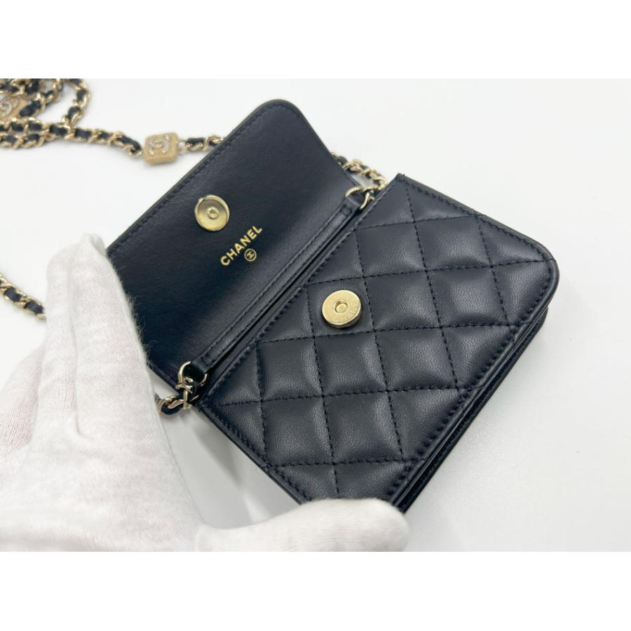 CHANELポーチ Classic zipped pouch - Grained shiny calfskin & gold-tone metal