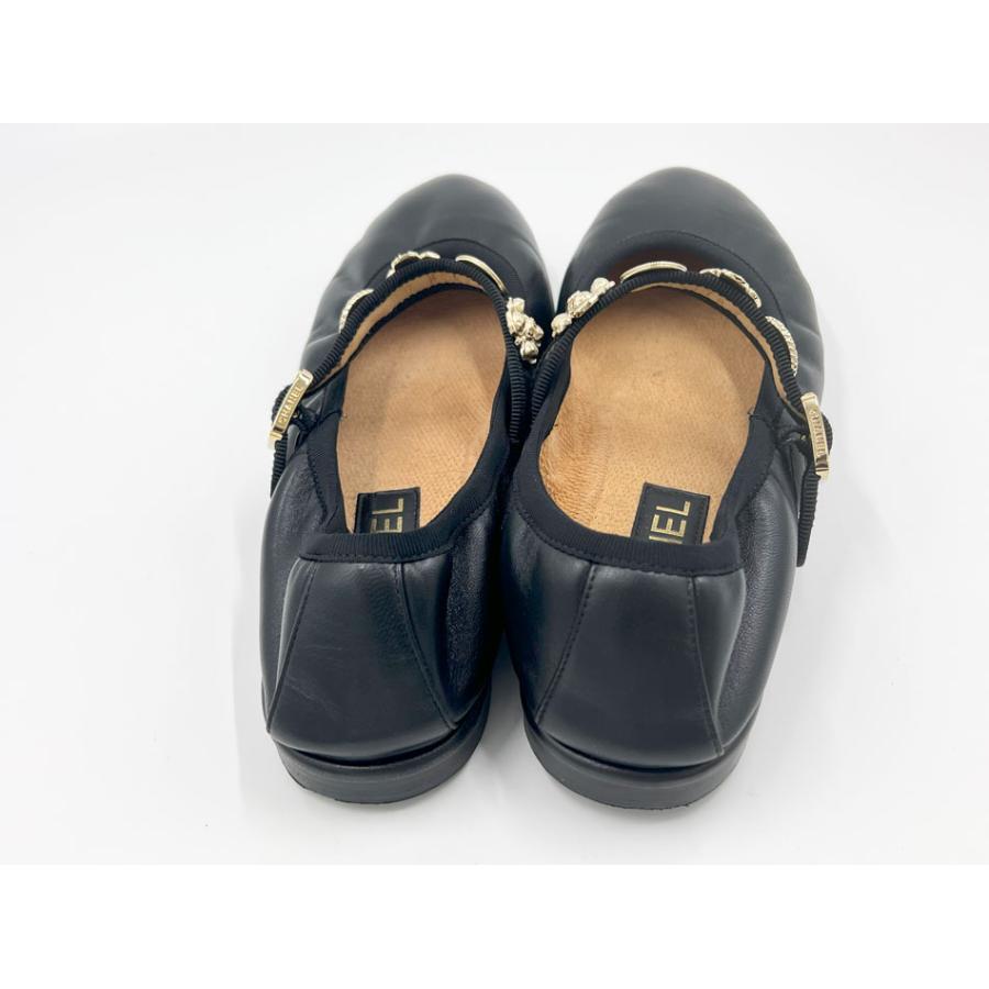 CHANEL シャネル レディース フラット シューズ 靴 Mary Janes メリージェーン ラムスキン ブラック サイズ:38.5 24A G45778 X01000 94305 CHANEL（シャネル） レディース フラット シューズ 靴 Mary Janes