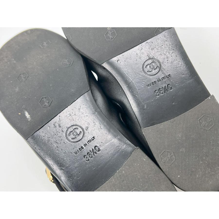 CHANEL シャネル レディース フラット シューズ 靴 Mary Janes メリージェーン ラムスキン ブラック サイズ:38.5 24A G45778 X01000 94305 CHANEL（シャネル） レディース フラット シューズ 靴 Mary Janes