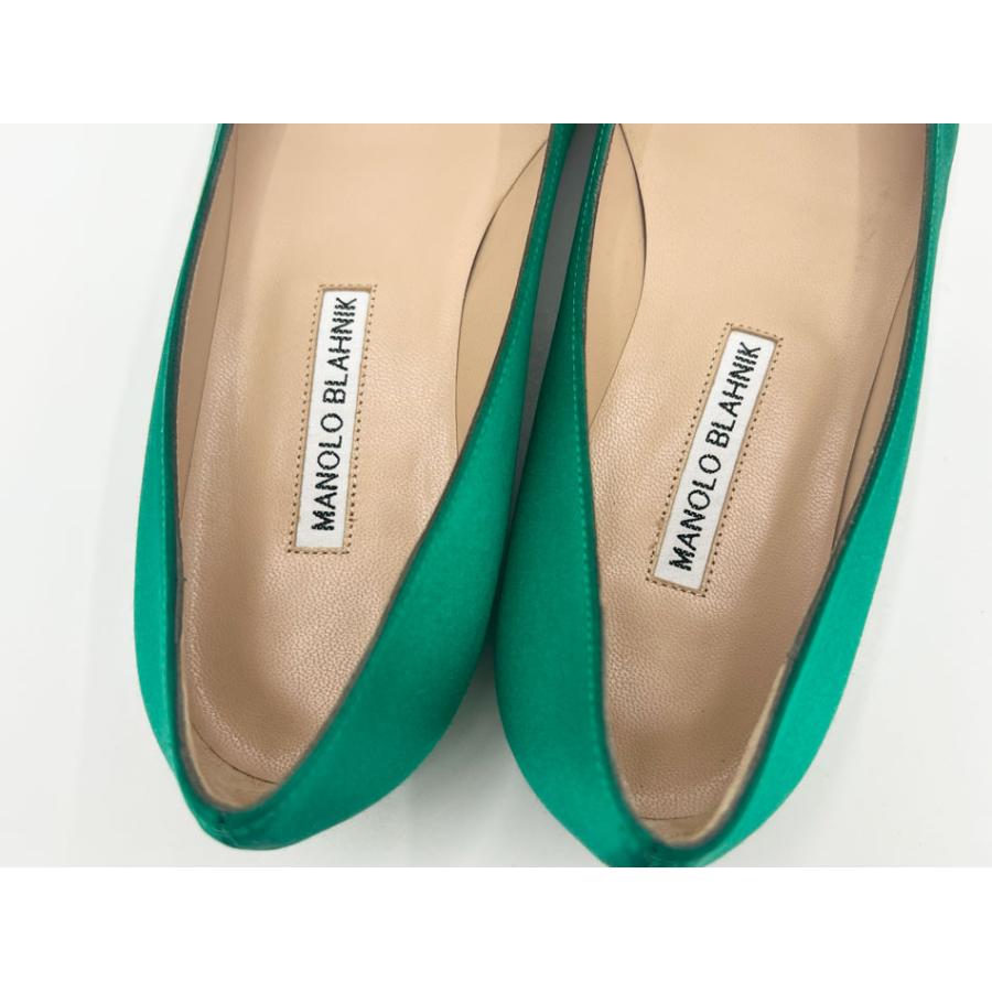 MANOLO BLAHNIK ハンギシフラット　ダークグリーン MANOLO BLAHNIK（マノロブラニク） ハンギシ レディース フラット