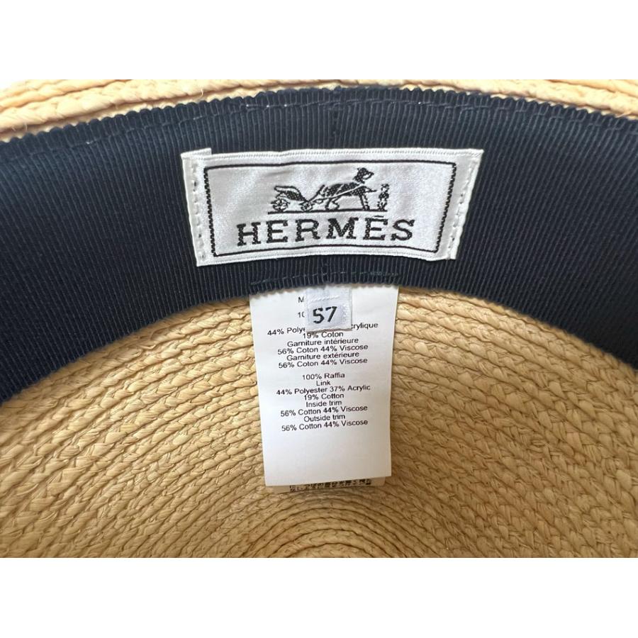 HERMES（エルメス） インディアナ ハット 帽子 ラフィア レディース 57