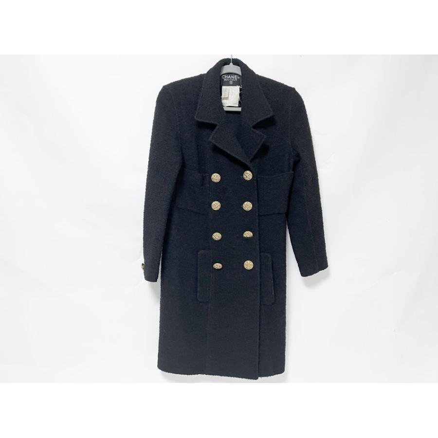 Chanel ウールコート　ジャケット　黒　ビンテージ　カシミヤ CHANEL（シャネル） レディース ヴィンテージ コート ウール ブラック