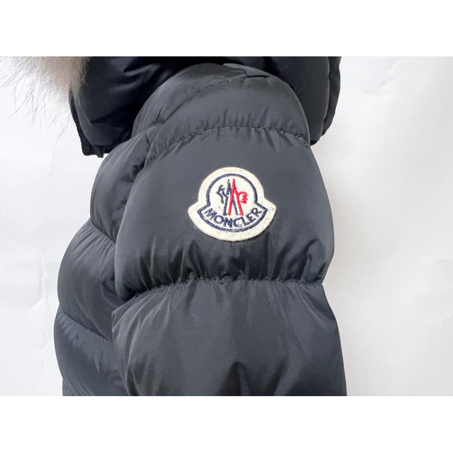 MONCLER モンクレール ABELLE GIUBBOTTO ダウンジャケット ファー フード キッズサイズ ブラック ナイロン 10 anni 140cm 美品_4