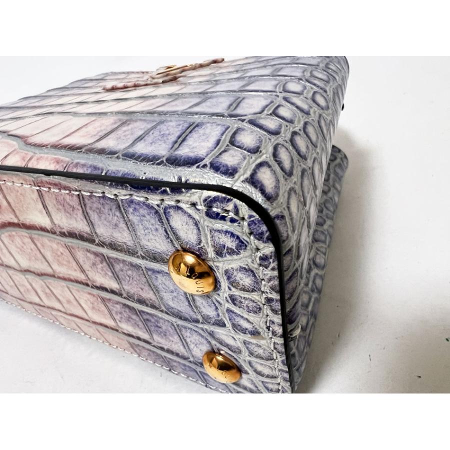 ルイヴィトン LOUIS VUITTON 2WAYバッグ カプシーヌ MINI クロコダイル ピンク系 ゴールド金具 グレー ショルダー ハンドバッグ RFID 【箱】【中古】 カプシーヌ LOUIS VUITTON ルイヴィトン クロコダイル カプシーヌMINI