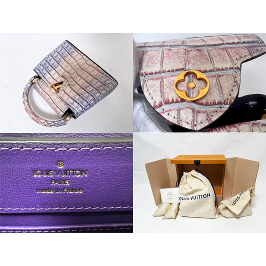 ルイヴィトン LOUIS VUITTON 2WAYバッグ カプシーヌ MINI クロコダイル ピンク系 ゴールド金具 グレー ショルダー ハンドバッグ RFID 【箱】【中古】 カプシーヌ LOUIS VUITTON ルイヴィトン クロコダイル カプシーヌMINI