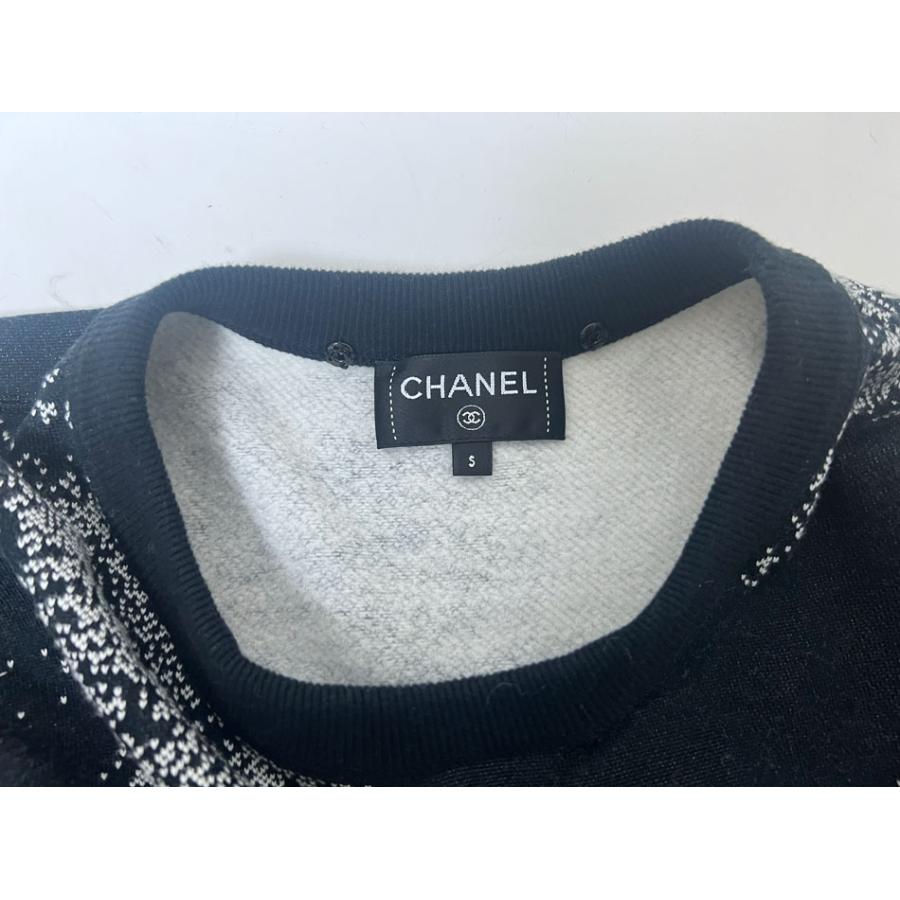 CHANEL シャネル 2025/26秋冬プレコレクション レディース スエット トレーナー コットン ブラック ホワイト Sサイズ P80166K11599 U3479 CHANEL（シャネル） 2025/26秋冬プレコレクション レディース スエット