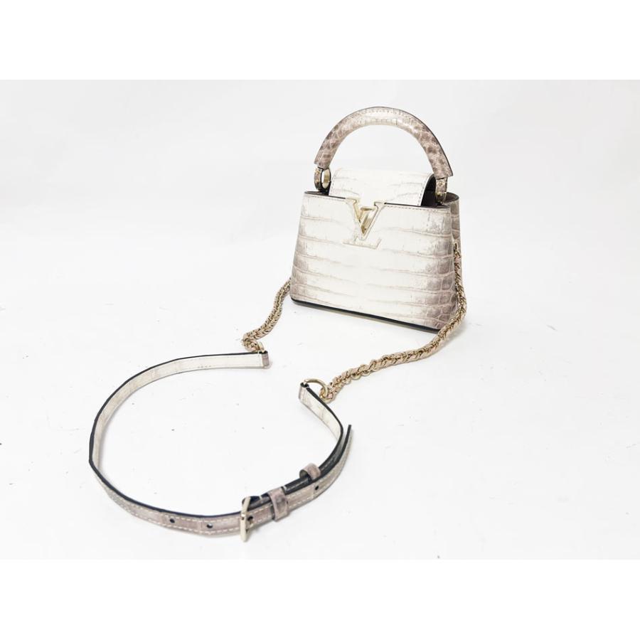 ルイヴィトン LOUIS VUITTON 2WAYバッグ カプシーヌ MINI クロコダイル ピンク系 ゴールド金具 グレー ショルダー ハンドバッグ RFID 【箱】【中古】 カプシーヌ LOUIS VUITTON ルイヴィトン クロコダイル カプシーヌMINI
