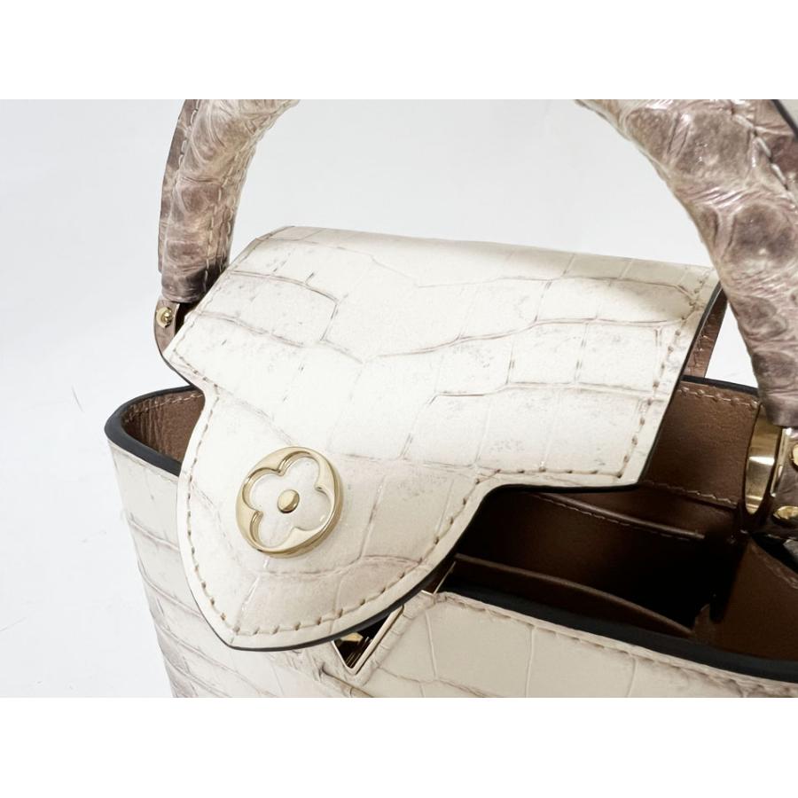 ルイヴィトン LOUIS VUITTON 2WAYバッグ カプシーヌ MINI クロコダイル ピンク系 ゴールド金具 グレー ショルダー ハンドバッグ RFID 【箱】【中古】 カプシーヌ LOUIS VUITTON ルイヴィトン クロコダイル カプシーヌMINI