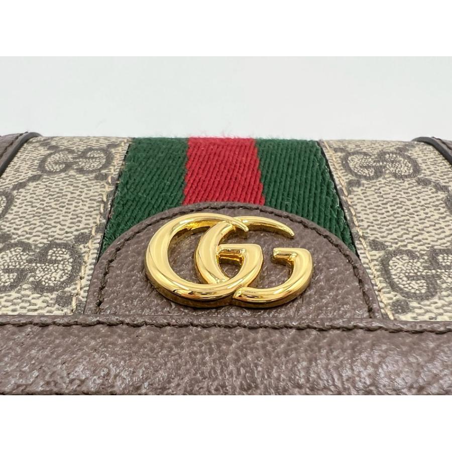 GUCCI GGシュプリーム シェリーライン 折り財布 9068 GUCCI（グッチ） GGスプリームキャンバス シェリーライン オフィディア