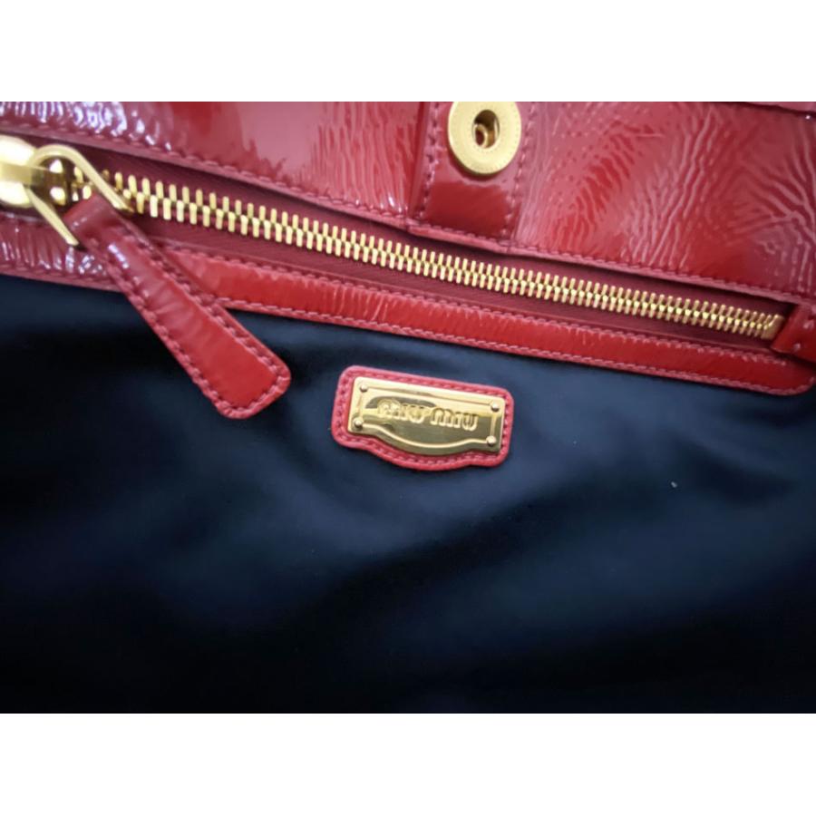 miu miu（ミュウミュウ） 送料無料 トートバッグ エナメル レッド