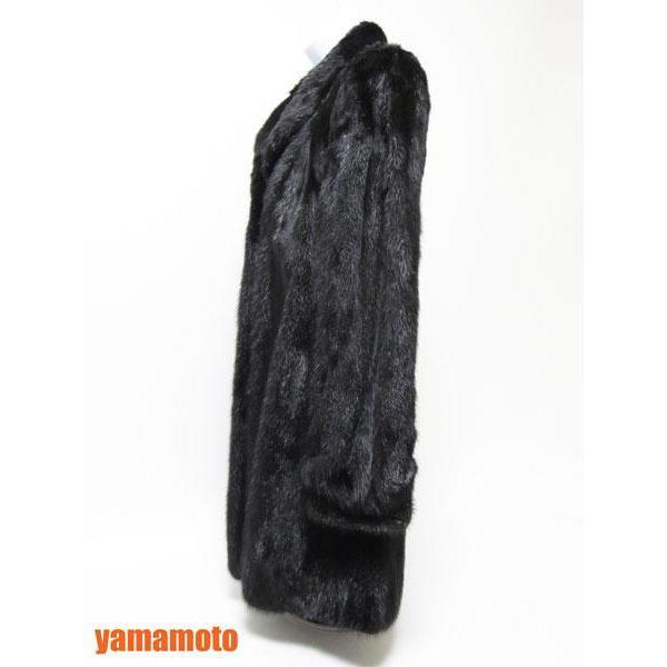 送料無料 YAMAOKA 山岡 毛皮 コート ミンク ブラック 美品 : ブランド 