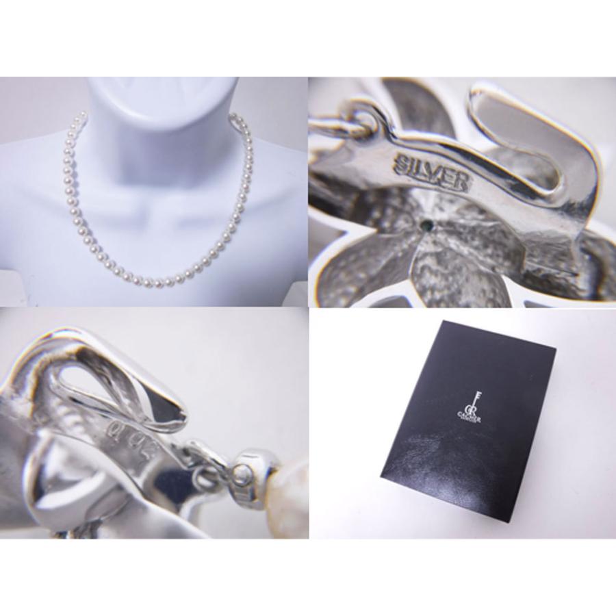 CACHER カシェ パール ネックレス イヤリング セット K14WG 花珠 CACHER カシェ パール ネックレス イヤリング セット K14WG 花珠