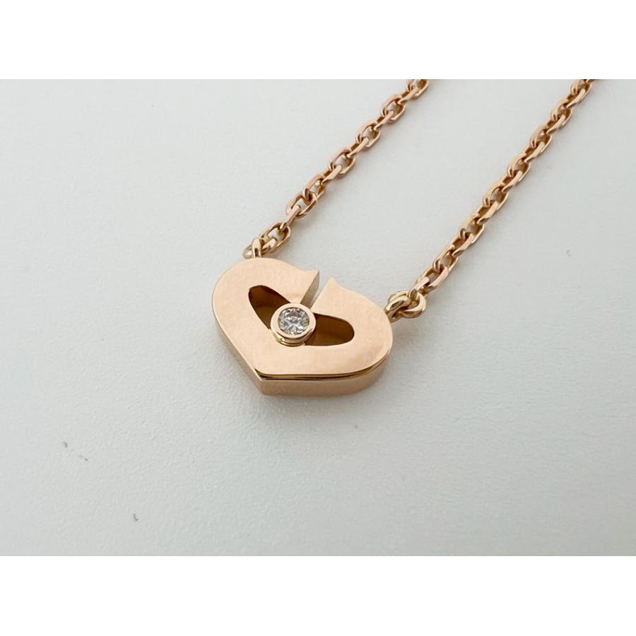 カルティエハート ネックレス 750 K18WG カルティエ Cartier Cハートネックレス ダイヤモンド K18WG
