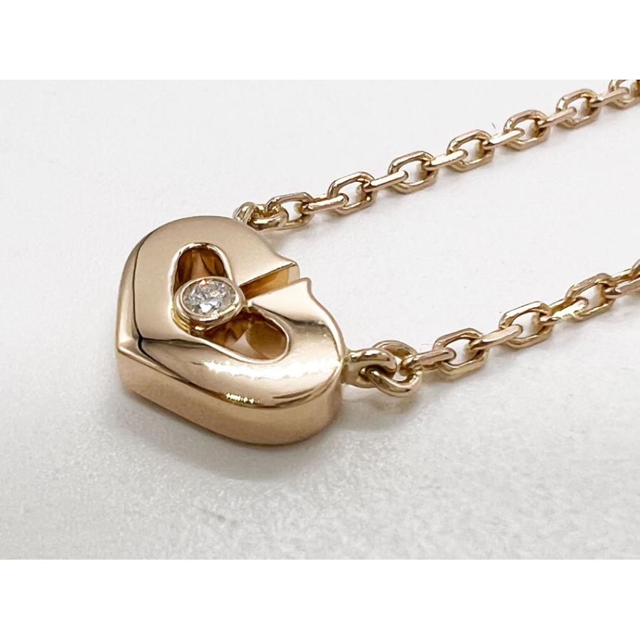 Cartier（カルティエ） Cハート ダイヤ ネックレス 750 K18 PG ピンク 