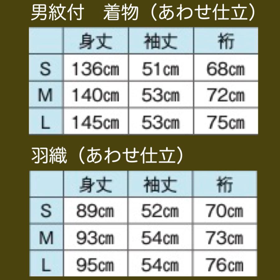 男物礼装一式セット　紋付　羽織　袴（一越　あわせ仕立）長襦袢・角帯・足袋・雪駄・付　S寸　K-177-25181-25182-S　｜yamamotogofukuten-s｜03