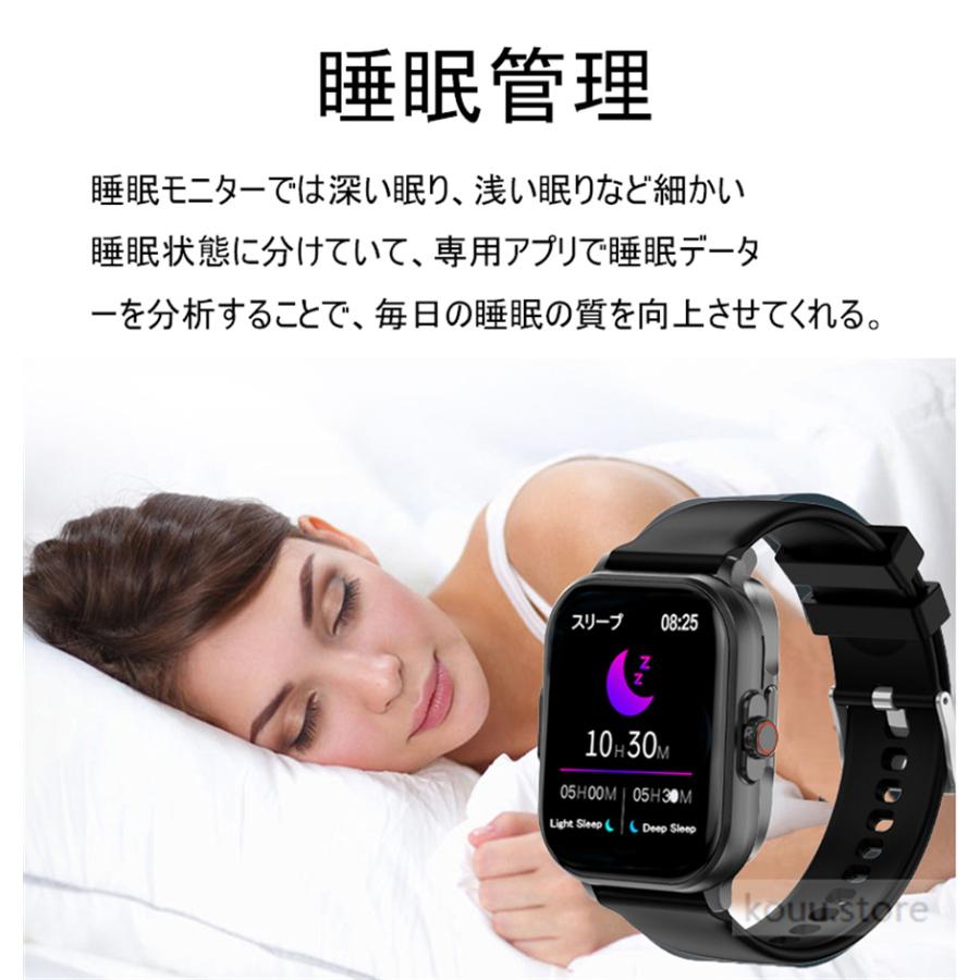 スマートウォッチ 通話機能  心電図ECG 日本製センサー Apple android 対応 血圧測定 心拍数 血中酸素 日本語 メンズ レディース 正規品 父の日 ギフト｜yamamotomasakazu｜17