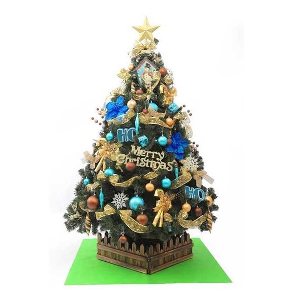 29-1６ OM青金茶オーナメントセット１５０〜２４０ｃｍ用　クリスマスツリー装飾　クリスマス　クリスマス装飾　装飾セット　ツリーセット　オリジナルセット_1