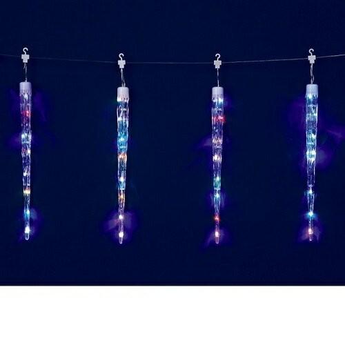 6連アイスクルレインボーカラーLEDライト　イルミネーション　KT-3416　イルミネーション　電飾　装飾　デコレーション　イベント　パーティー　つらら　氷柱