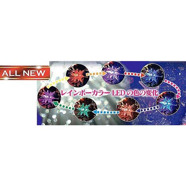 ９０ｃｍファンタジーレインボーカラーLEDクリスタルスターボールホワイトファイバーツリー_2
