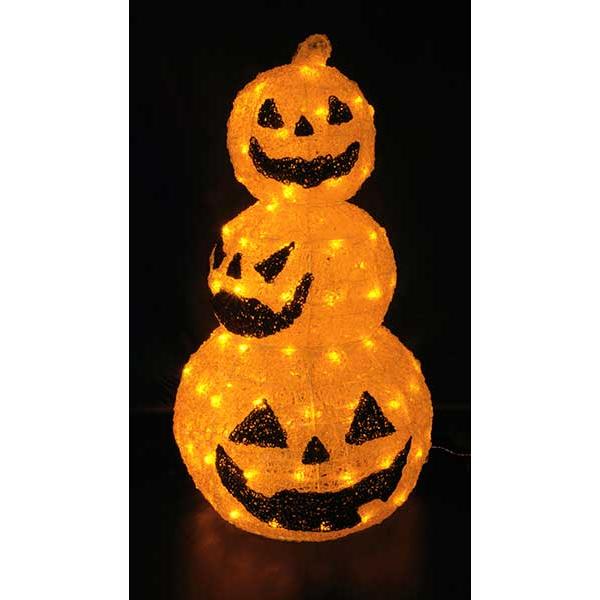 BIGクリスタルモチーフ3連パンプキン　ハロウィンディスプレイ　装飾・イベント