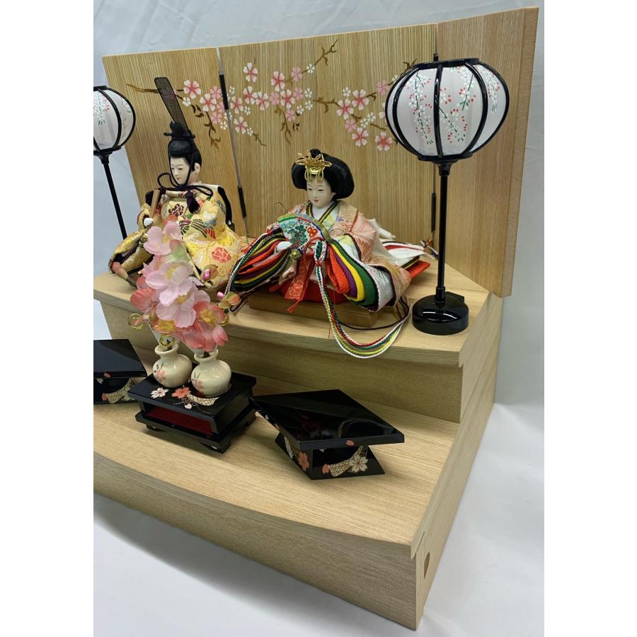 雛人形 京15番 親王 TN39 極上正絹 34x2 2段 桜 飾台 屏風 雪洞 雛人形 京15番 親王 TN39 極上正絹 34x2 2段 桜 飾台 屏風 雪洞