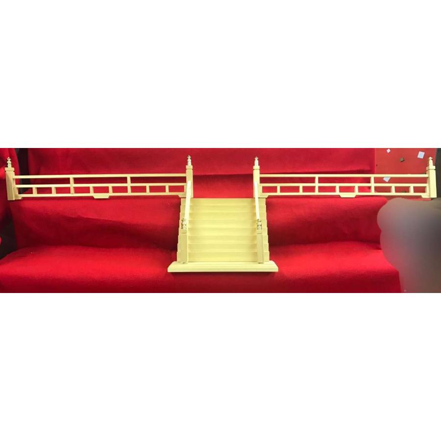 35号 一方階段 No.1 桧造り 白木 ひな祭り 雛人形 道具 海外土産