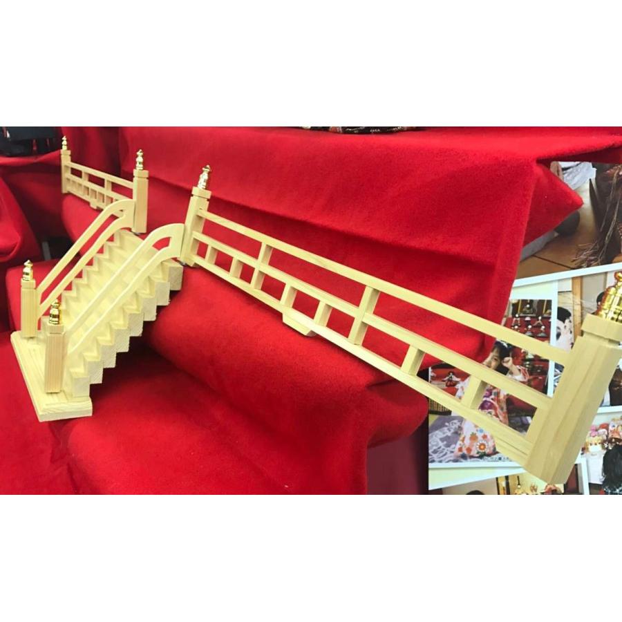 35号 一方階段 No.1 桧造り 白木 ひな祭り 雛人形 道具 海外土産