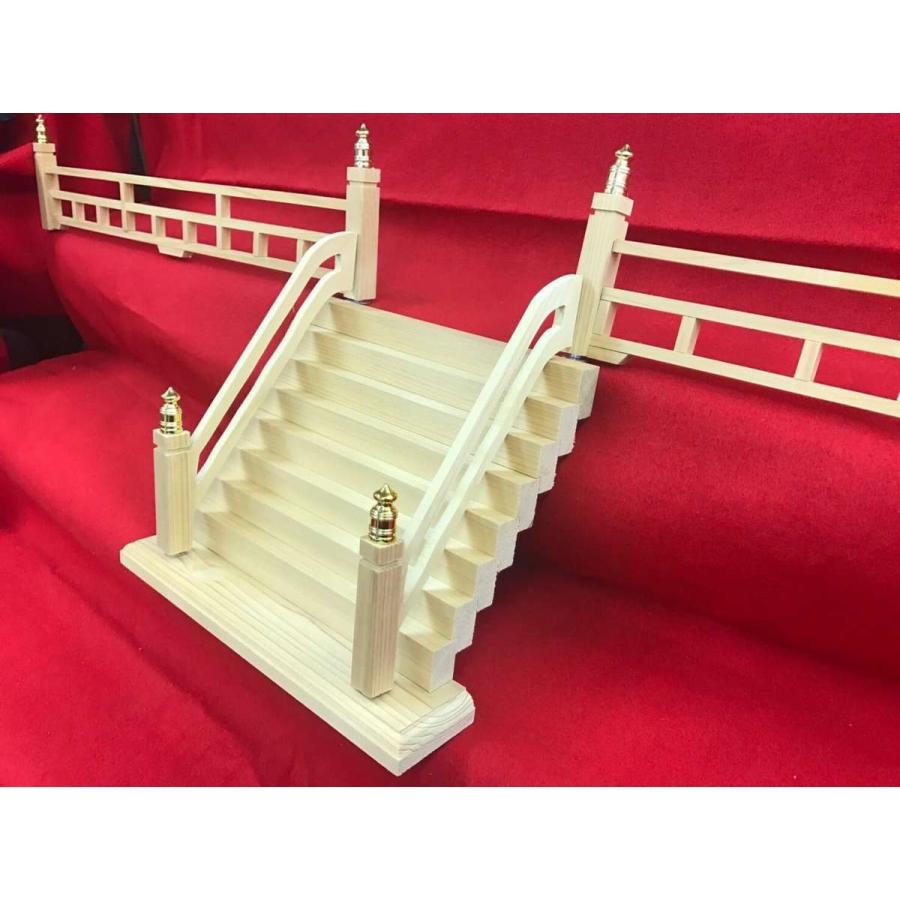 35号 一方階段 No.1 桧造り 白木 ひな祭り 雛人形 道具 海外土産