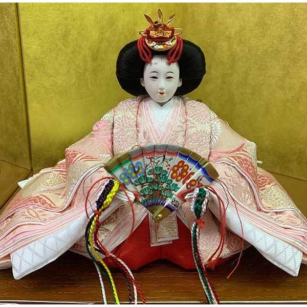 親王飾り 親王のみ 京十二番 緑と桃よ向鶴文 雛人形 ひな人形 初節句