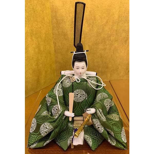 親王飾り 親王のみ 京十二番 緑と桃よ向鶴文 雛人形 ひな人形 初節句