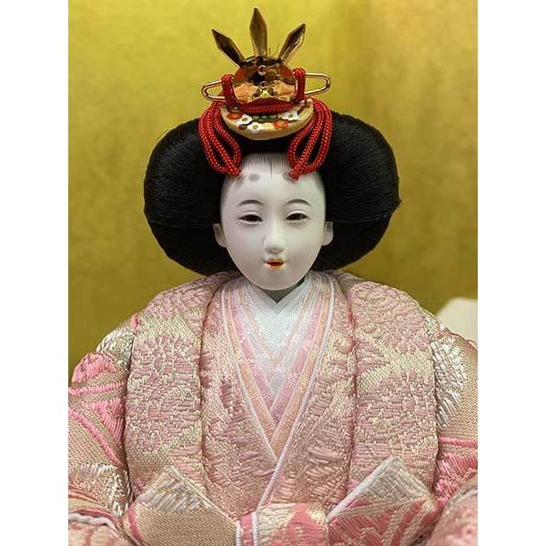 親王飾り 親王のみ 京十二番 緑と桃よ向鶴文 雛人形 ひな人形 初節句