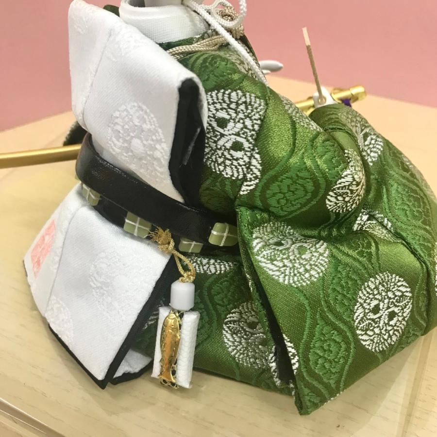 親王飾り 親王のみ 京十二番 緑と桃よ向鶴文 雛人形 ひな人形 初節句