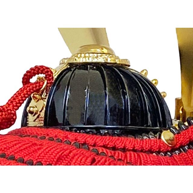 10号兜 大塔兜 大鍬形 赤糸縅 五月人形 コンパクト飾り 兜飾り