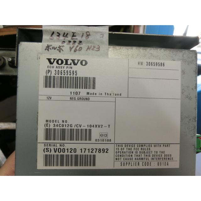aボルボ V60 アンプ 平成23年 DBA-FB4164T オーディオ 30659595 10.7万 