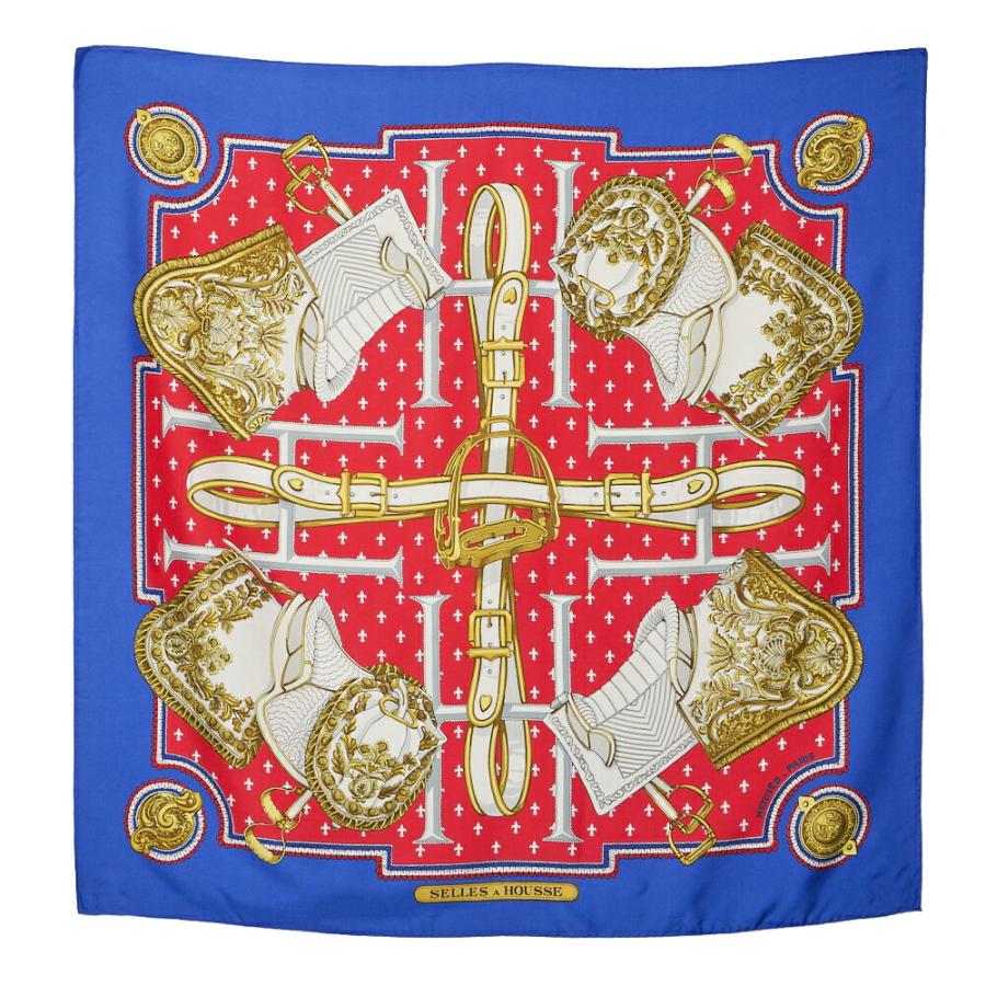 HERMES エルメス カレ90 SELLES A HOUSSE スカーフ マルチカラー