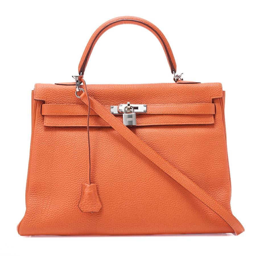 HERMES エルメス ケリー35 2way ハンドバック トゴ オレンジ（シルバー