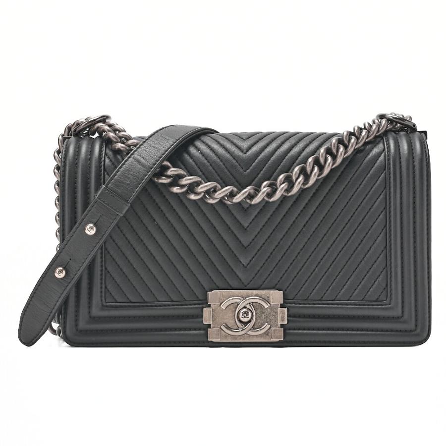 CHANEL シャネル ラムスキン ボーイシャネル Vステッチ チェーン 