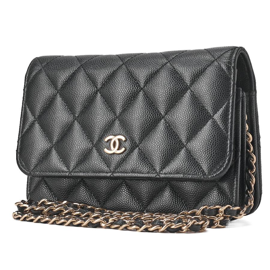 CHANEL シャネル ミニマトラッセ チェーンウォレット マグネットロック キャビアスキン 黒 ゴールド金具 ブランド_1