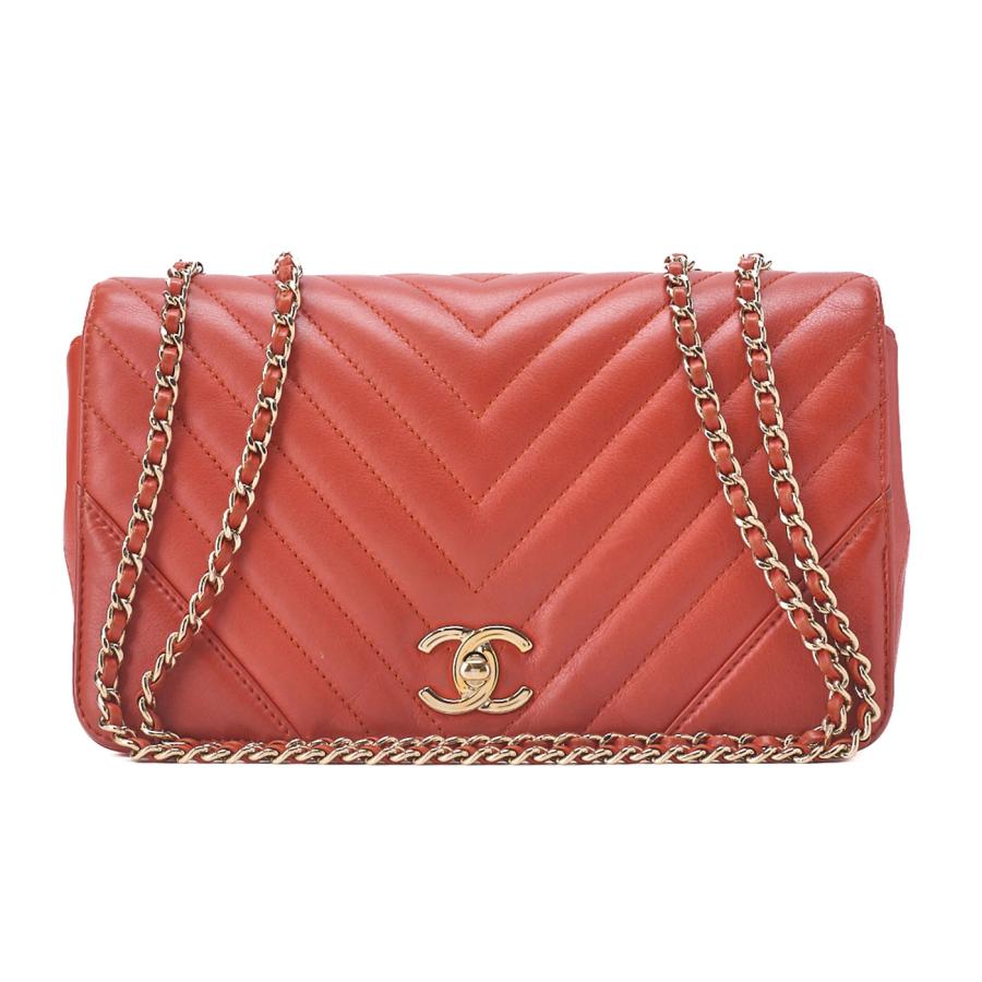CHANEL シャネル チェーンショルダー バッグ カーフスキン Vステッチ